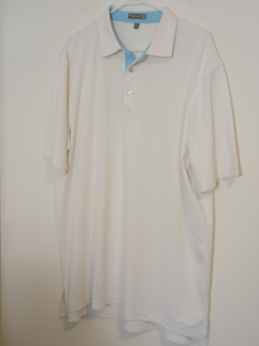 PETER MILLAR White Summer Comfort Polo Golf Shirt Mens XL
Small Pink Stain